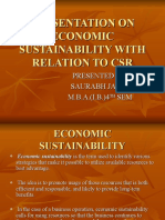 Presentation On Economic Sustainability With Relation To CSR