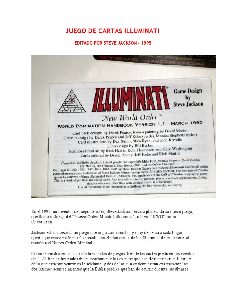 Juego de Cartas Illuminati | PDF | Barack Obama | Ciclones tropicales