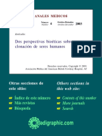 Dos Perspectivas Bioéticas Sobre Clonación de Seres Humanos: Anales Medicos