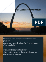 Vertex Form of Quadratic Functions