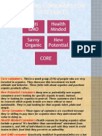 Targeting Consumers For Organic Vegetables: Anti GMO Health Minded Savvy Organic New Potential Core