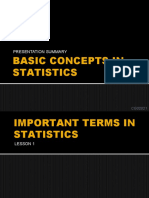 Basic Concepts in Statistics Summary