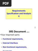 Requirements Specification and Analysis II