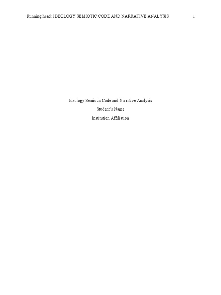 Ideology Semiotic Code and Narrative Analysis | Download Free PDF ...
