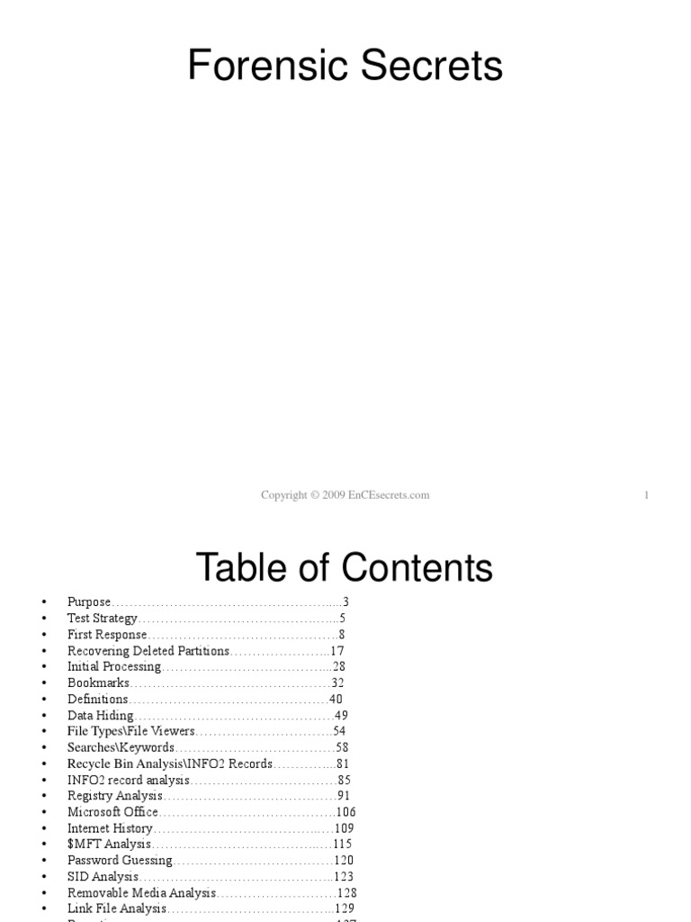 Forensic Secrets Sample | PDF | Computer File | Windows Registry