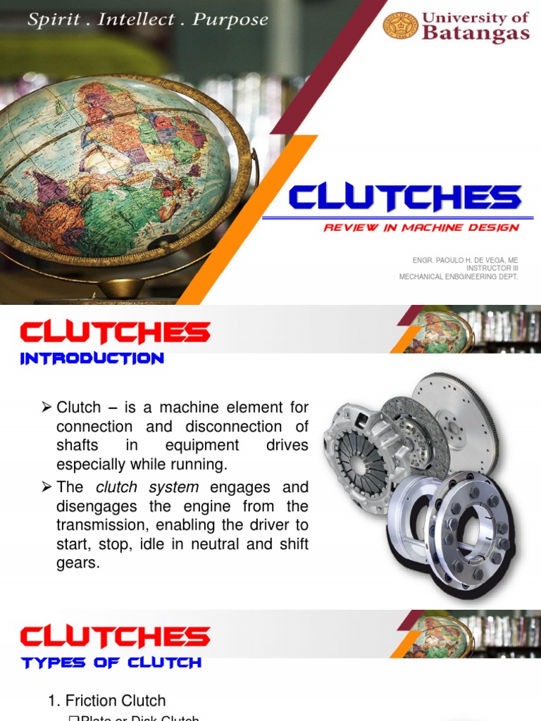 Clutches Review in Machine Design PDF Clutch Mechanics