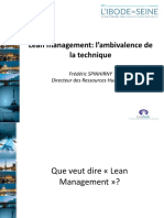 Lean Management: L'ambivalence de La Technique: Frédéric SPINHIRNY Directeur Des Ressources Humaines