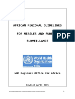 Who African Regional Measles and Rubella Surveillance Guidelines - Updated Draft Version April 2015 - 1