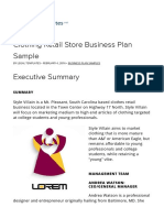 Business Plan Sample For Clothing Store PDF Free