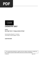 2017 Unit 4 Chemistry KTT 6 Calorimetry and Food - Question Book