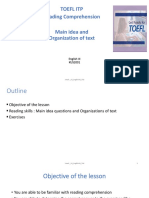 Toefl Itp Reading Comprehension Main Idea and Organization of Text