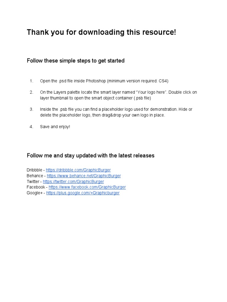 Thank You For Downloading This Resource!: Follow These Simple Steps To ...