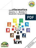 Mathematics: Quarter 1 - Module 7: Quadratic Inequalities