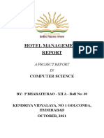 Hotel Management Report