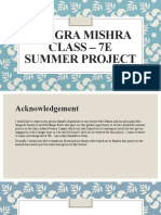 Anugra Mishra Class - 7E Summer Project
