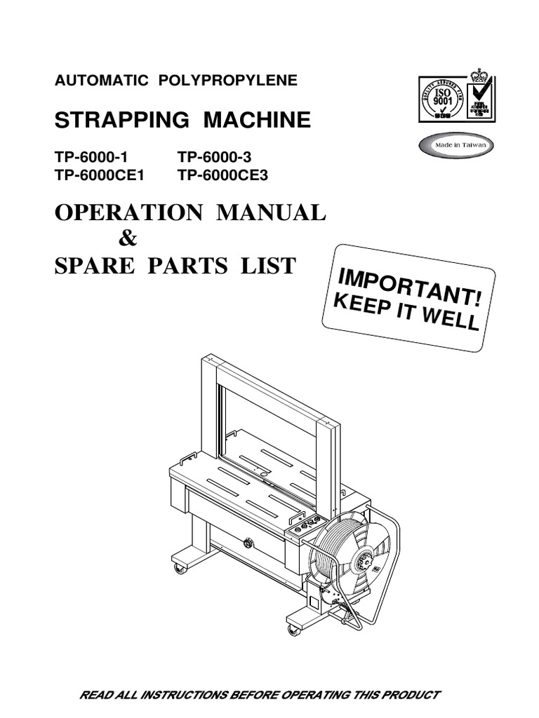 TP-6000 Strapping Machine Manual | PDF | Switch | Screw
