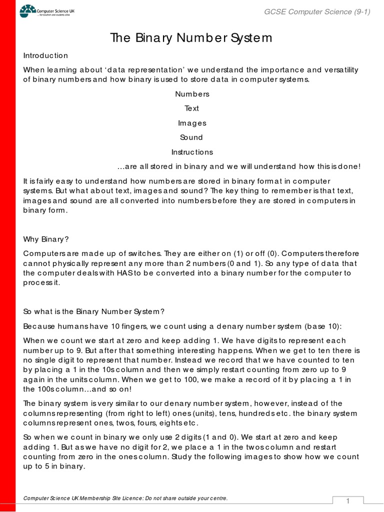 Understanding Binary for GCSE Computer Science | PDF | Bit | Byte