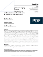 Understanding The Emerging Relationship Between Complementary Medicine and Mainstream Health Care: A Review of The Literature