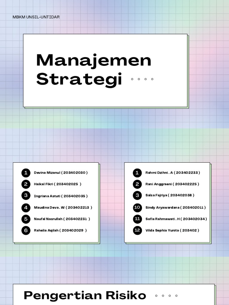 Manajemen Risiko Strategis di Perusahaan | PDF