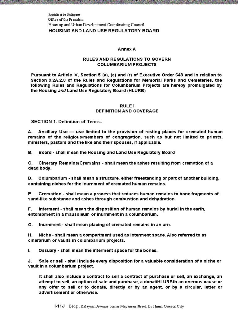 Housing and Land Use Regulatory Board PDF Cremation Burial