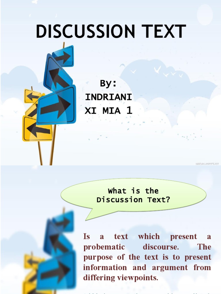 Discussion Text: By: Indriani Ximia1 | PDF