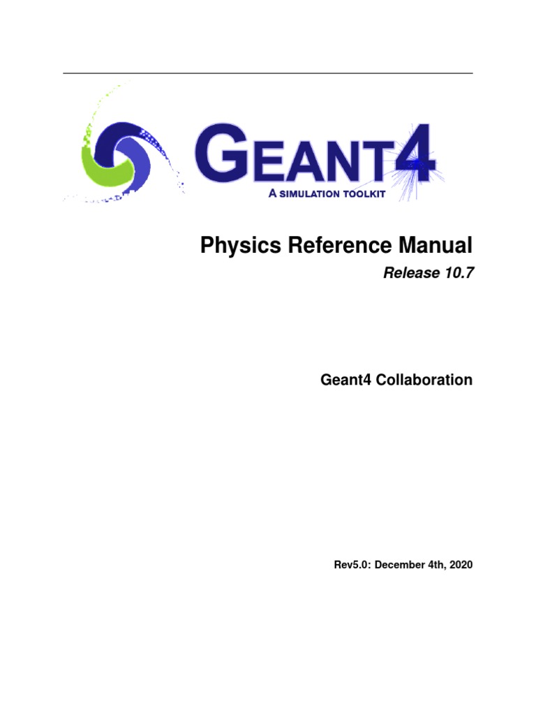 Geant4 Physics Reference Manual 10.7 | PDF | Electromagnetic Radiation ...