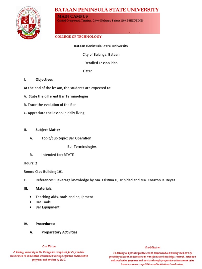 Detailed Lesson Plan PDF Drink Alcoholic Drinks