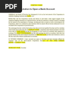Board Resolution For Opening of Bank Account in Word Format | PDF ...