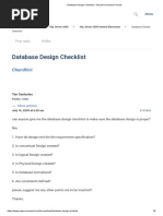 Database Design Checklist - SQLServerCentral Forums