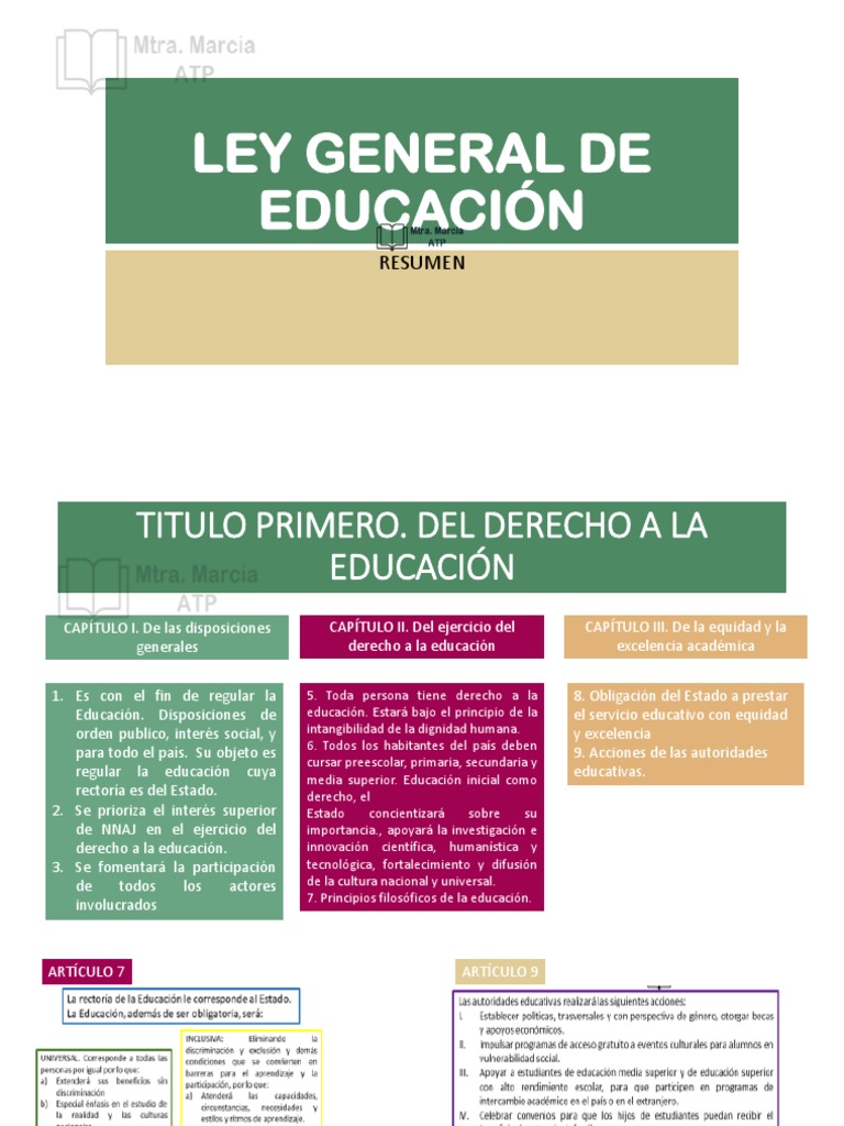 Resumen de la Ley General de Educación | PDF | Educación especial ...