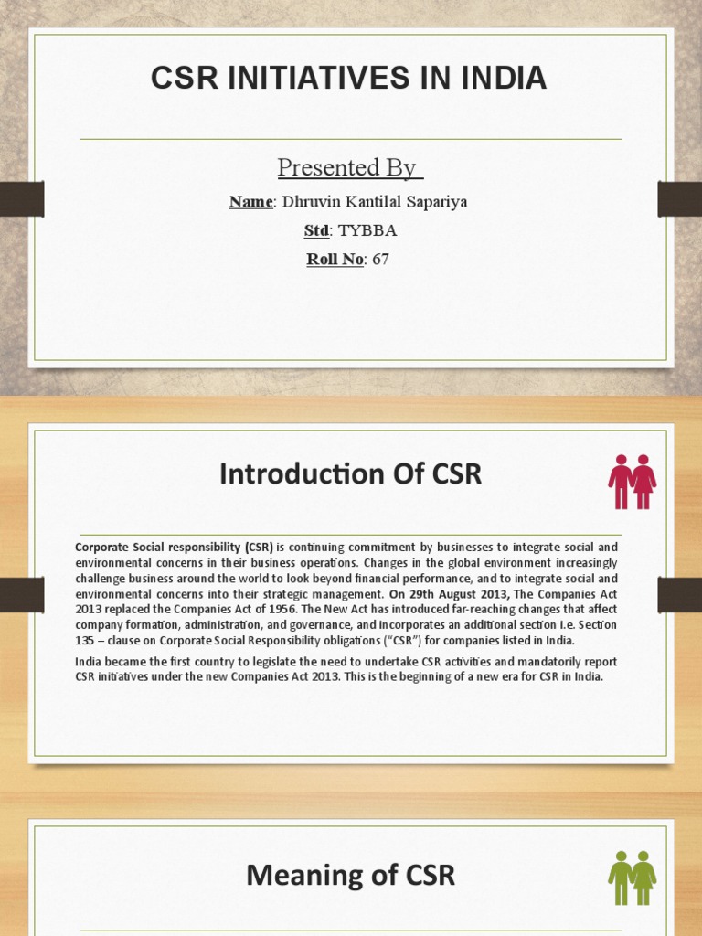 CSR Initiatives in India | PDF | Corporate Social Responsibility | Policy