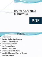 Techiniques of Capital Budgeting