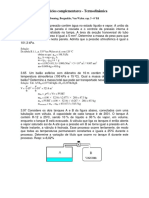 Exercícios de Termodinâmica sobre Processos com Mudança de Estado