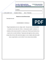 Relatório de Aula Diferenciada - Jardim I Conhecendo o Cello