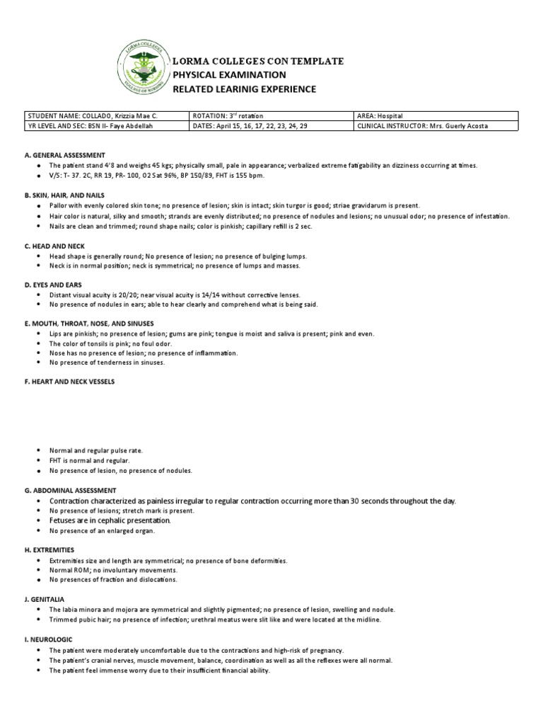 Physical Exam Rot 3 | PDF | Medical Specialties | Clinical Medicine