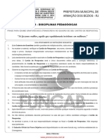 Prova de s62 V Professor II Disciplinas Pedagogicas