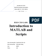 Introduction To Matlab and Scripts: Báo Cáo Lab1