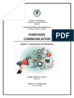 Purposive Communication: Module 2: Communication and Globalization