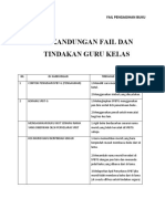 0 B.isi Kandungan Fail Dan Tindakan Guru Kelas (Agih)