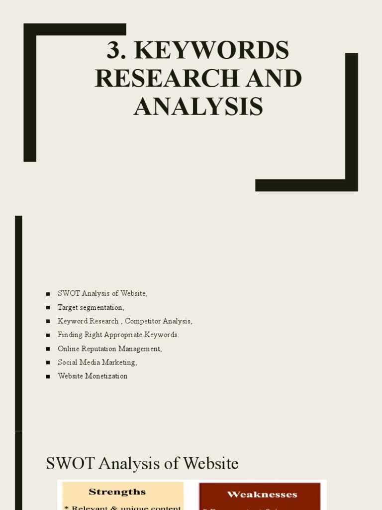 Keywords Research and Analysis | PDF | Search Engine Optimization ...