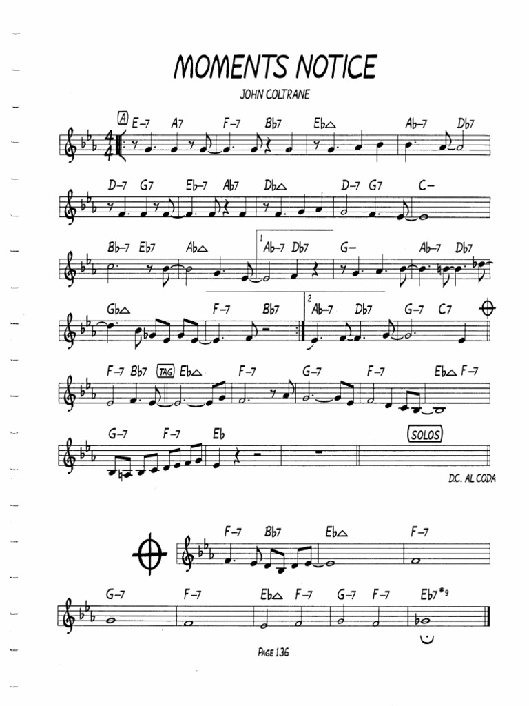 Moments Notice Lead Sheet | PDF
