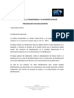 Olmos T (2010) Reflexión Sobre Transferencia e Interpretación en Psicoanálisis Con Adolescentes