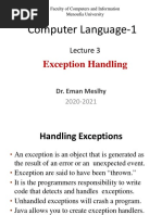 Computer Language-1: Exception Handling