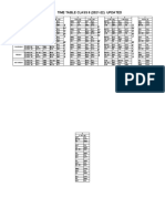 Time Table Class 8