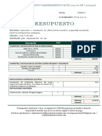 Presupuesto: Servicios Y Mantenimientos Pavón 3005 C.A. Rif: J-407293028