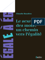 Le sexe des mots; un chemin vers l’égalité