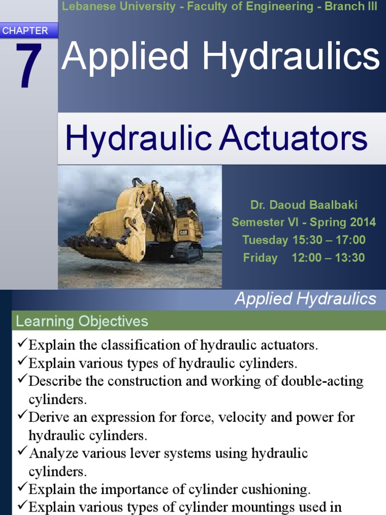 Applied Hydraulics Hydraulic Actuators PDF Actuator Friction