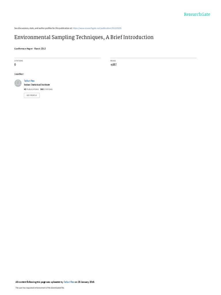 Environmental Sampling Techniques Pdf Variance Sampling Statistics