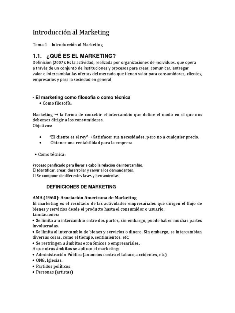 Introduccion Al Marketing | PDF | Marketing | Mercado (economía)