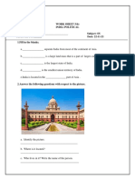 Work Sheet 5 (B) India Political Name of The Student: - Subject: SS CLASS:III Sec: - Date: 22-11-21 1.fill in The Blanks